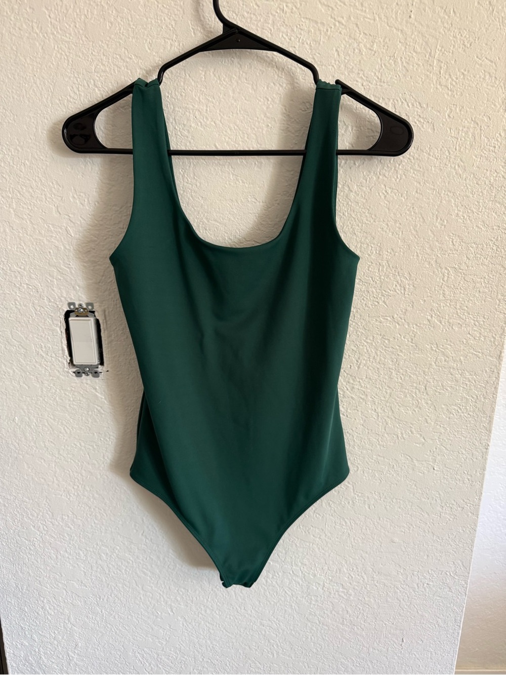 Express Deep Green Scoop Neck Bodysuit